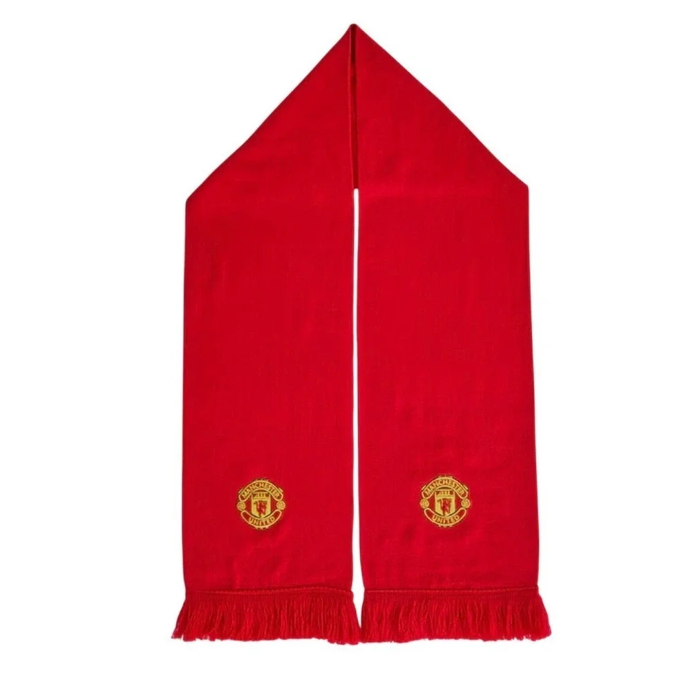 Manchester United‎ Red Embroidered Logo Acrylic Scarf With Fringe New